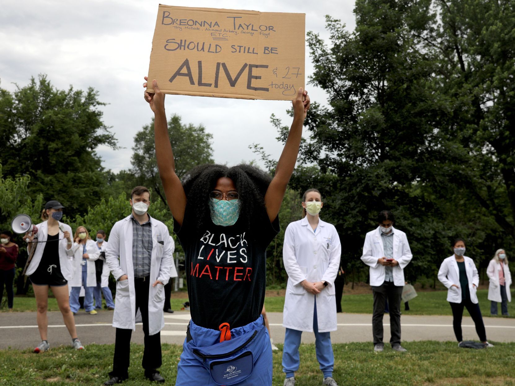White coats protest for Black Lives Matter